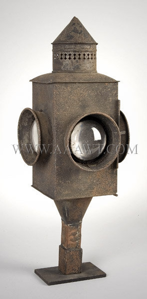 Extremely Rare
Railroad Signal Lamp
Circa 1830's, entire view